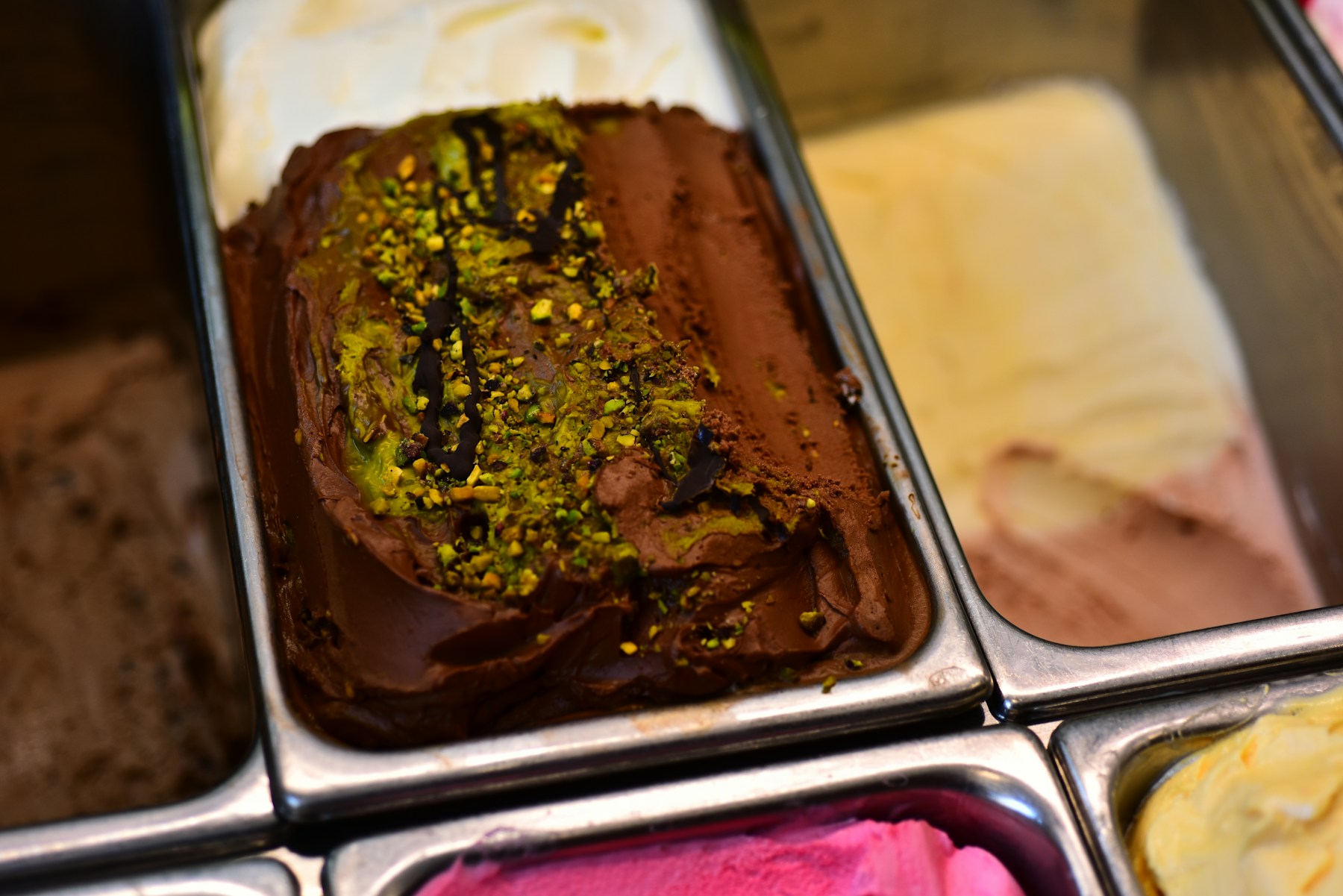 Gelato and ice cream display case